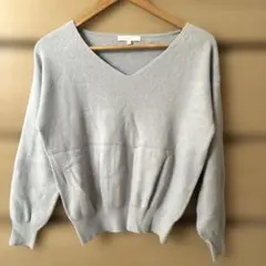 プロポーションボディドレッシング Vネックニット 水色 S