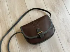 ロエベ　中古　ブラウンレザーショルダーバッグ