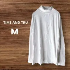 TIME AND TRU 【M】タートルネック カットソー ホワイトモダール混