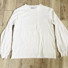 USA製 チャンピオン T1011 ロンT 白 長袖 ヘビーウェイト M〜L相当