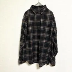 UNIQLO ユニクロ チェックシャツ 長袖 ネイビー M長袖シャツ M 秋