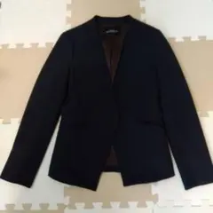 UNITED ARROWS ノーカラージャケット ネイビー　38