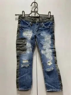 ジョーイヒステリック　ダメージ デニムパンツ キッズ110サイズのサムネイル
