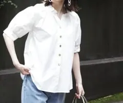 N. Natural Beauty Basic スキッパーフリルネックブラウス