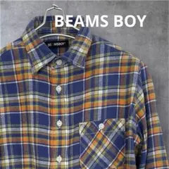 BEAMS BOY チェックシャツ ネルシャツ ブルー系 カジュアル