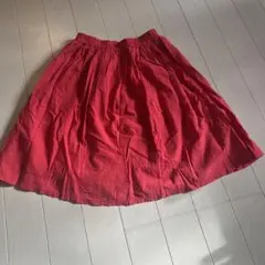 赤色 ウエストゴム スカート