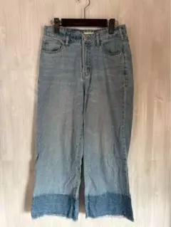 【64】earth music&ecology ワイドデニムパンツ　M