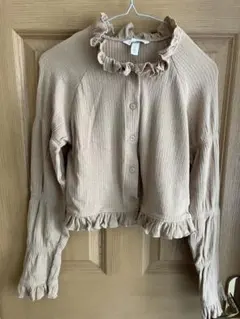 H&M フリル付きカーディガン