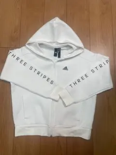 adidas ホワイト フルジップパーカー M