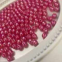 ショッキングピンクパールビーズ　5mm