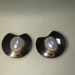 パールデザイン イヤリング ゴールドカラー　昭和レトロ