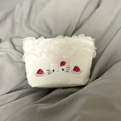 Hello Kitty フリルポーチ ホワイト