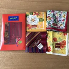 KENZO　ケンゾー　花柄　ストライプ柄　ハンカチ　5枚セット