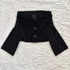 Y's ワイズ ベロア ショート ジャケット 短丈 クロップド 黒のサムネイル