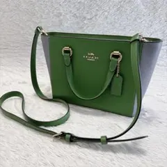 極美品/公式完売】コーチ アリス サッチェル カラーブロック 2way 緑 