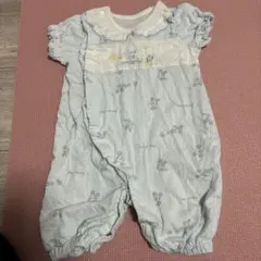 半袖　ミッキー　ディズニー　水色　ロンパース　ツーウェイオール　夏素材