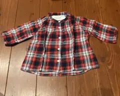 美品☆無印 チェック 長袖 ネルシャツ ノーカラー 良品計画 MUJI 無印良品