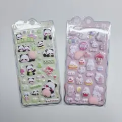 ミカズキモモコ 3Dぷくぷくシール 2シートセット　日本販売品