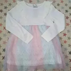 【Sunny River】120♡肩フリル♡チュールトップス♡長袖