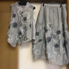 慈雨 ロングスカート L グレーカーキ系 センソユニコ - メルカリ