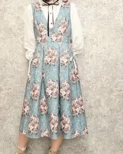 axes アクシーズ　ワンピース　ジャンパースカート　フラワー　花柄