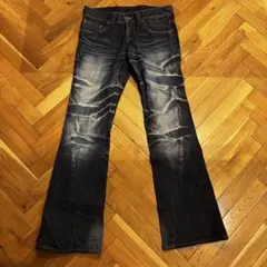 00s fuga flare denim archive 鬼ヒゲ加工 - メルカリ