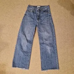 H&M ハイライズ ワイドレッグ デニムパンツ