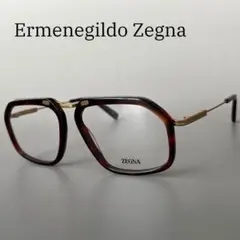 エルメネジルドゼニア メガネ ブラウン ゴールド 金 べっ甲柄 イタリア製