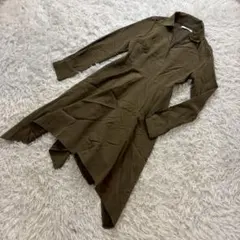 CECILMcBEE オリーブグリーン 長袖シャツワンピース　M カシュクール
