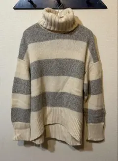 GALERE VIE ボーダータートルネック ニットセーター