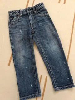 FITH 子供用ジーンズ 100サイズ ダークブルー　デニム　ペイント
