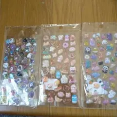 ぷっくりシール3シートセット　ボンボンドロップシール風