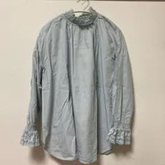 studio CLIP スタンドカラー レース袖 長袖 ブラウス