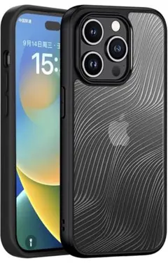 iPhone 15 Pro ケース 滑らかなラインデザイン 半透明 黄ばみなし