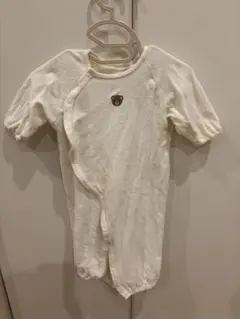 ホワイト クマ刺繍 ツーウェイ・ドレスオール