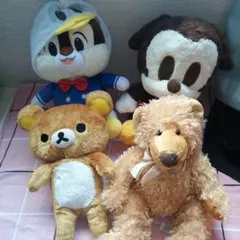 リラックマ・チップ・ミッキー ぬいぐるみセット