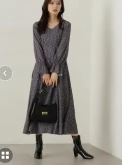 【プロポーションボディドレッシング】リボン付きドット柄ワンピース　Ｓサイズ