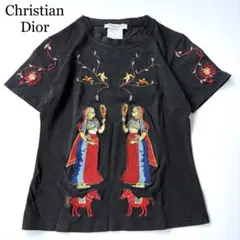 正規品】Dior 2005ガリアーノ期 ロゴ花柄刺繍Tシャツ S〜M - メルカリ
