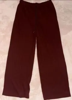 GU　リブプルオンパンツ ワイドパンツ イージーパンツ ブラウン