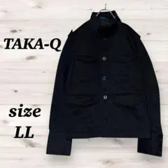 タカキュー（ＬＬ）ミリタリージャケット　ブラック　４ポケット　綿１００％　黒