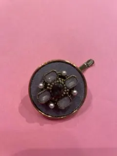 ヴィンテージ風 花モチーフ ポニーフック