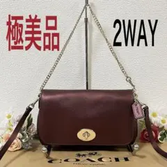 【極美品】コーチ ショルダーバッグ 2WAY ハンドバッグ チェーン チャーム付