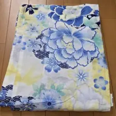 三勝 高級綿麻浴衣☆白地に緑の格子 赤と紫の菊柄 新品タグ付 - メルカリ