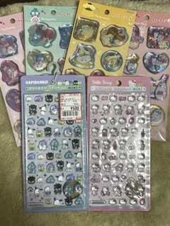 国内正規品　サンリオキャラクターズボンボンドロップシールミニ&ウォーターシール