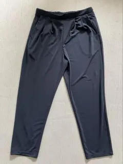 ユニクロ クレープジャージーテーパードパンツ ネイビー Lウエストゴム
