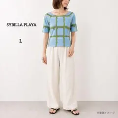 SYBILLA PLAYA シビラ L 総柄半袖カットソー 日本製 コットンのサムネイル