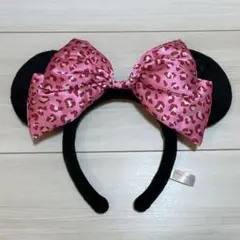 ディズニー カチューシャ ヒョウ柄レオパード　平成ギャル　ミニー　ピンク　リボン
