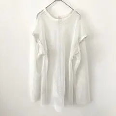 アプレジュールミニョン メッシュトップス 2WAY ロング丈　ホワイト Fのサムネイル