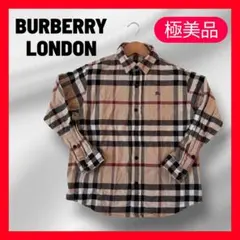 極美品✨バーバリーロンドン　ノバチェック　ネルシャツ ベージュ 160大人もOK