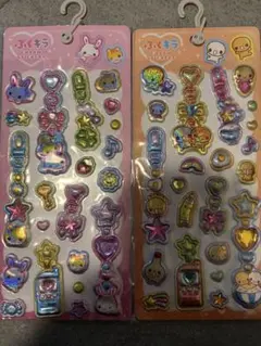 ぷくキラシール　なっとうちゃん　フワフワらびちゃん　２枚セット